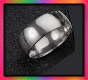 Lovely wide rounded wedding band design Stainless Steel Ring: Size 11