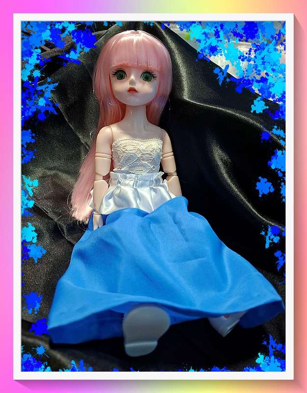 Beautiful Custom handmade dress doll with anime look