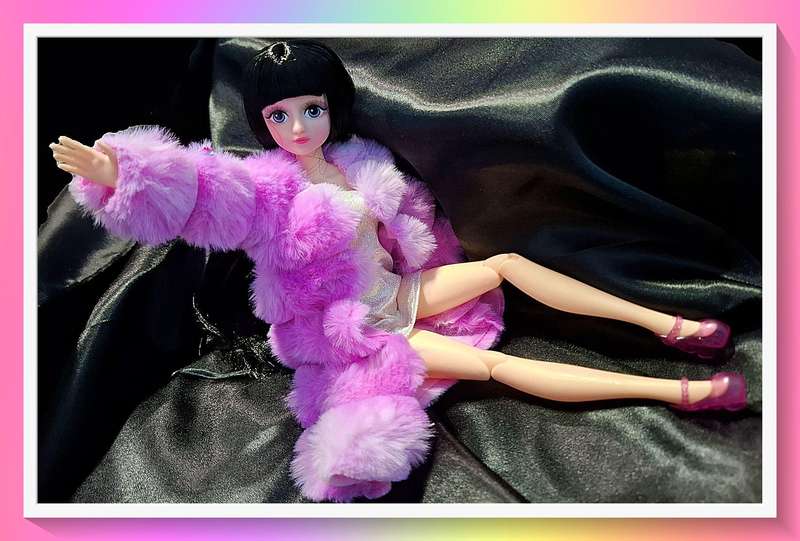 Lovely purple party princess doll with surprise gift
