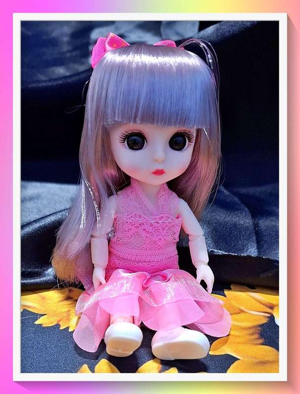 Adorable pink custom handmade dress doll and surprise gift