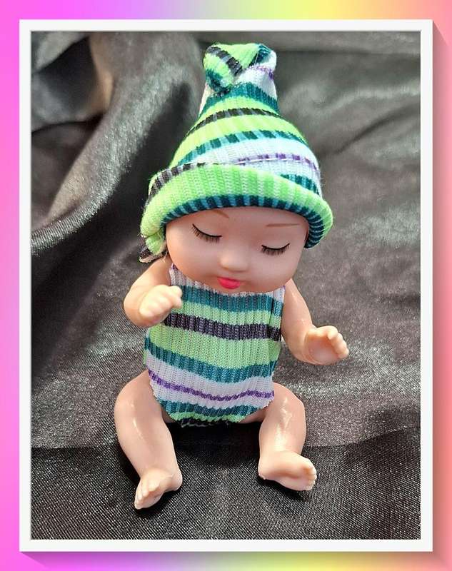 Cute stripy outfit pocket baby collectible Doll