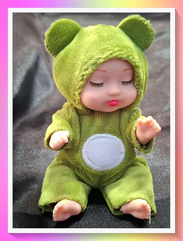 Cute Green froggy outfit pocket baby Doll
