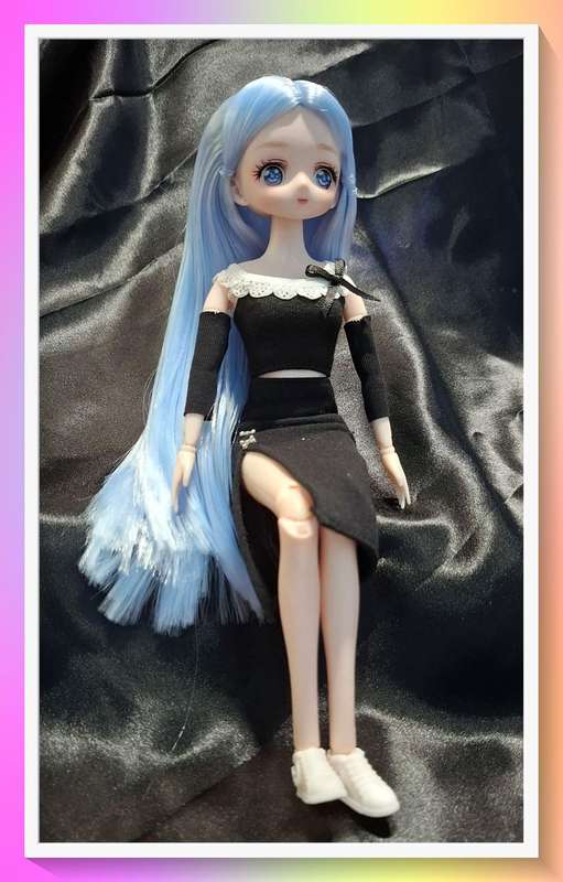 Gorgeous split seam party dress doll with long hair