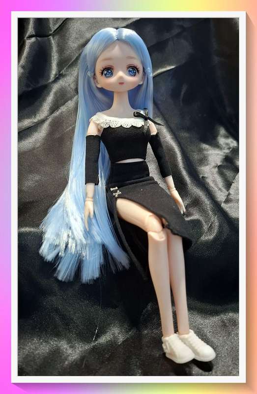Gorgeous split seam party dress doll with long hair