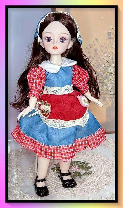 Adorable vintage look anime style doll