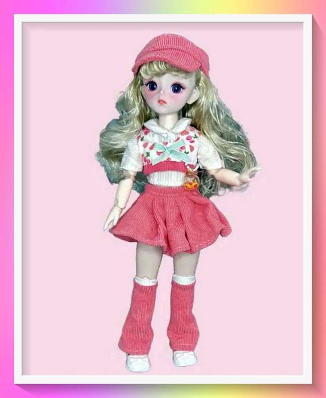 Adorable Anime Design Doll BJD Pink Lolita design outfit doll