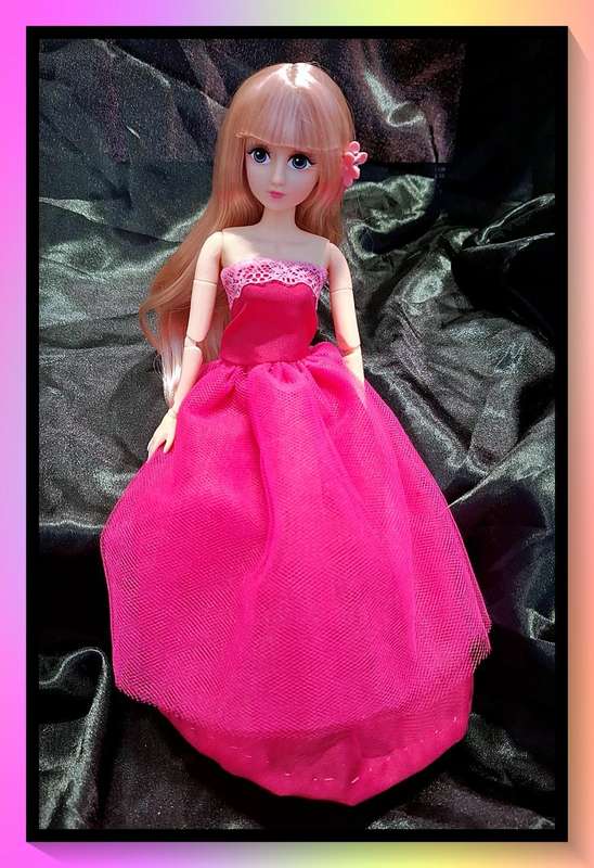 Adorable custom made pink princess dress doll with free gift