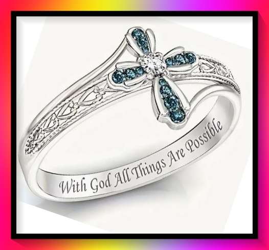 Lovely cross symbol design ring size 7