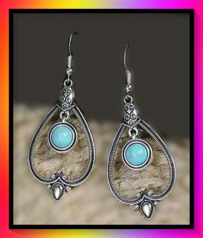 Ring my bell simulated turquoise earrings
