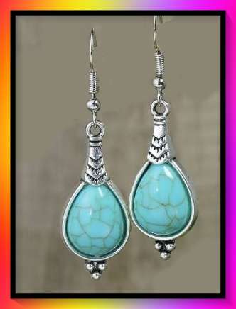 They will see you coming simulated turquoise earrings