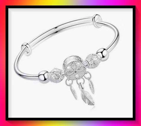 Awesome silvertone dreamcatcher bangle bracelet