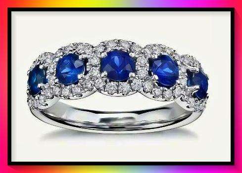 Gorgeous blue crystal promise ring size 7