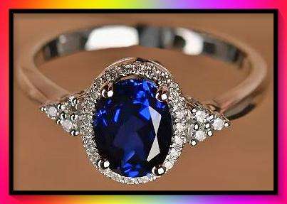Popular blue rhinestone promise ring size 8