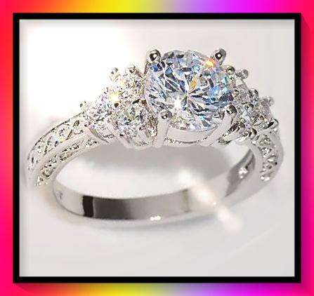 Amazing simulated diamond design ring size 10