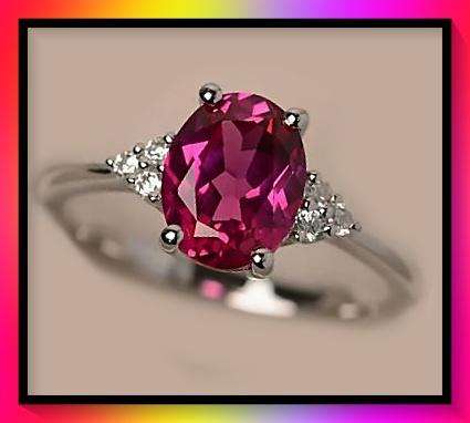 Lovely rose red simulated zircon ring size 8