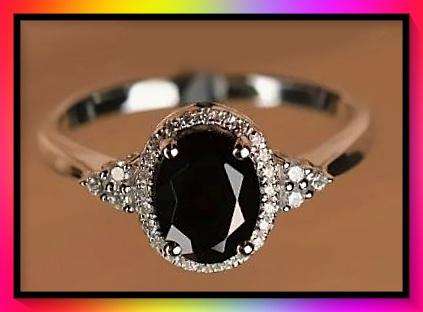 Stunning Black Rhinestone Ring size 8