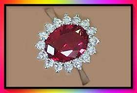 Beautiful Chunky gold tone ruby simulant ring size 10