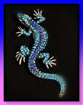 Dazzling Blue Gecko Lapel pin brooch