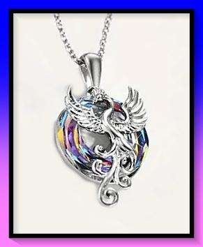 Mystic Purple Phoenix power pendant necklace