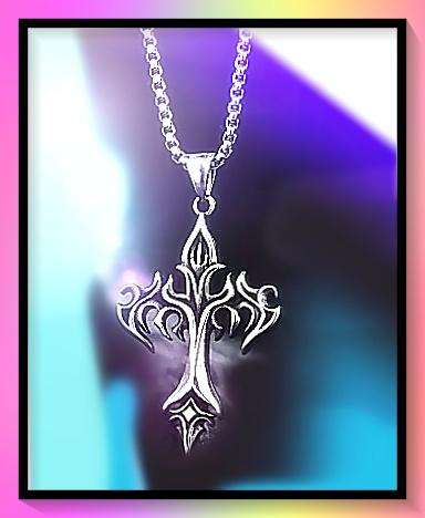 Medieval design cross pendant necklace