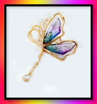 Lovely purple butterfly lapel pin brooch