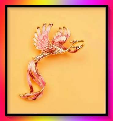 Phoenix pair design in pinkish purple for re-awakened love