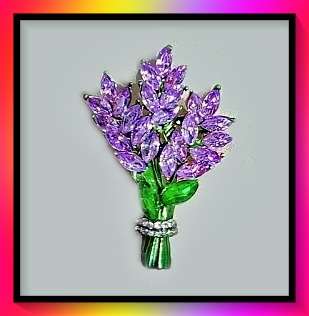 Luscious lavender design lapel pin brooch
