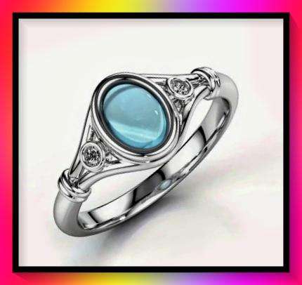 Brilliant simulated topaz design ring size 6