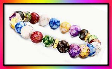 Colourful created stone bead bracelet