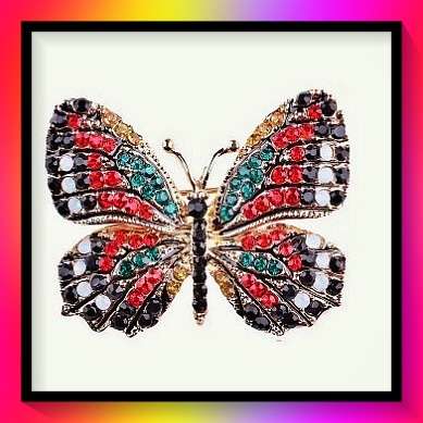 Enchanting Multicolour butterfly brooch lapel pin