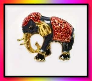 Exquisite Energising symbol of strength Elephant Brooch  lapel pin (Red)