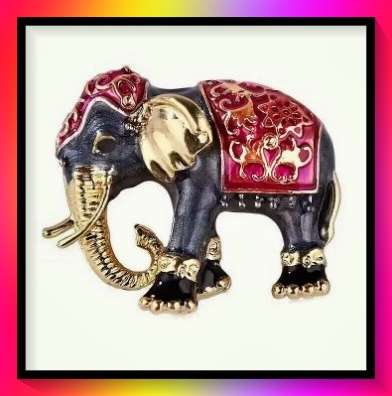 Exquisite Energising symbol of strength Elephant Brooch  lapel pin (Purple)