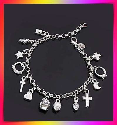 Lovely charm bracelet with assorted charms