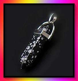 Gorgeous created snowflake obsidian pendant (pendant only)