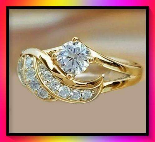 Stunning Angel Wings Ring With Synthetic Zircon Size 11