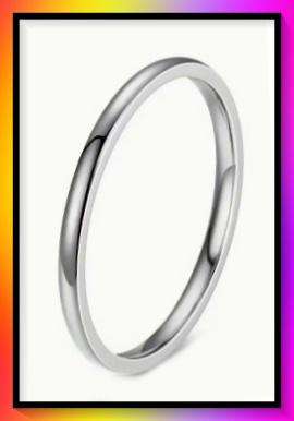 Lovely silver tone thin wedding band size 11
