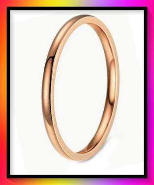 Beautiful Rose gold coloured slim style wedding band ring size 11