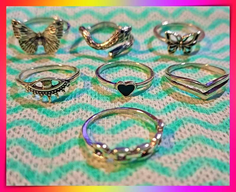 Creative 7 piece stacking ring set