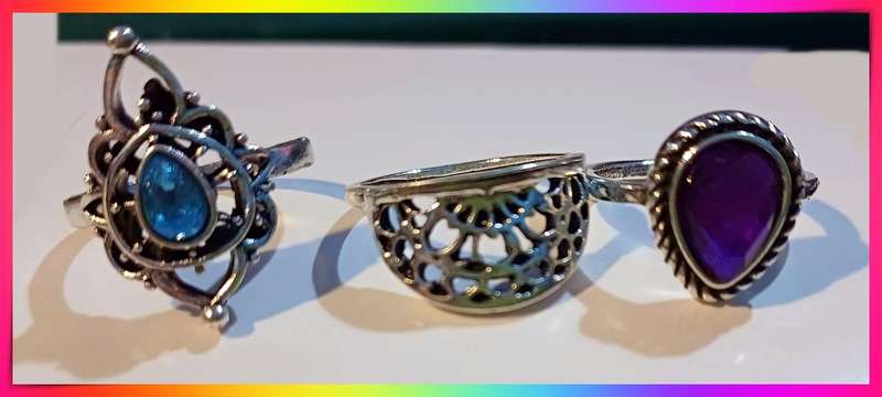 Stunning bohemian inspired 3pc ring set