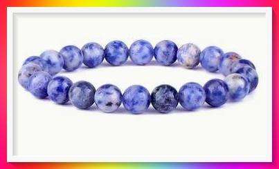Gorgeous mix of blues and purples natural stone simulant bracelet