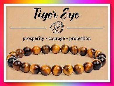 Amazing Simulated Tigers Eye Stone Stretch Bracelet