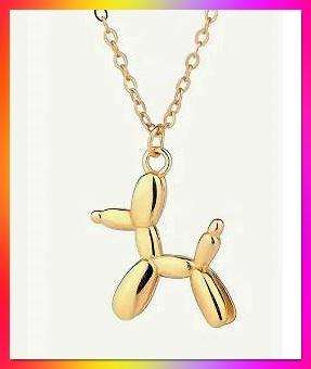 Gorgeous Goldtone Stainless Steel Chain Balloon Dog design Pendant Necklace
