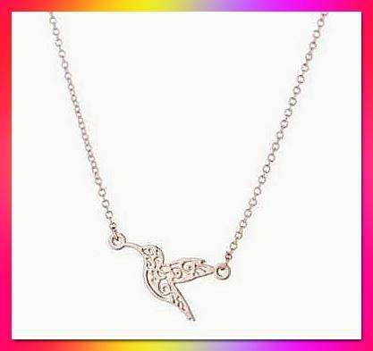 Geometric Origami design Hummingbird Pendant Necklace