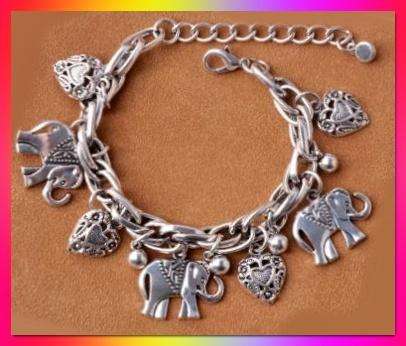 Lovely Heart and Elephant charm Anklet Ankle Bracelet