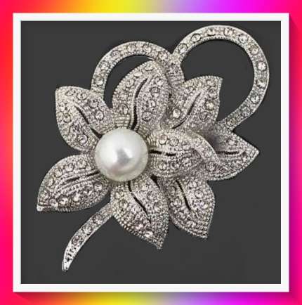 Luxury Elegant Faux Pearl Flower Brooch Lapel Pins