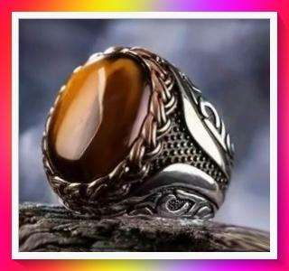 Vintage look Tiger Eye Ring Gemstone Ring s10
