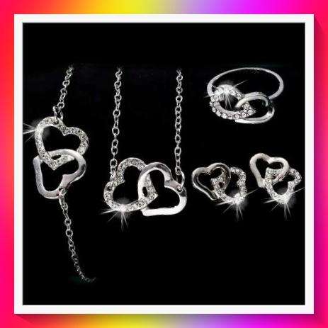 Amazing Hollow Heart design Stainless Steel Jewellery Set