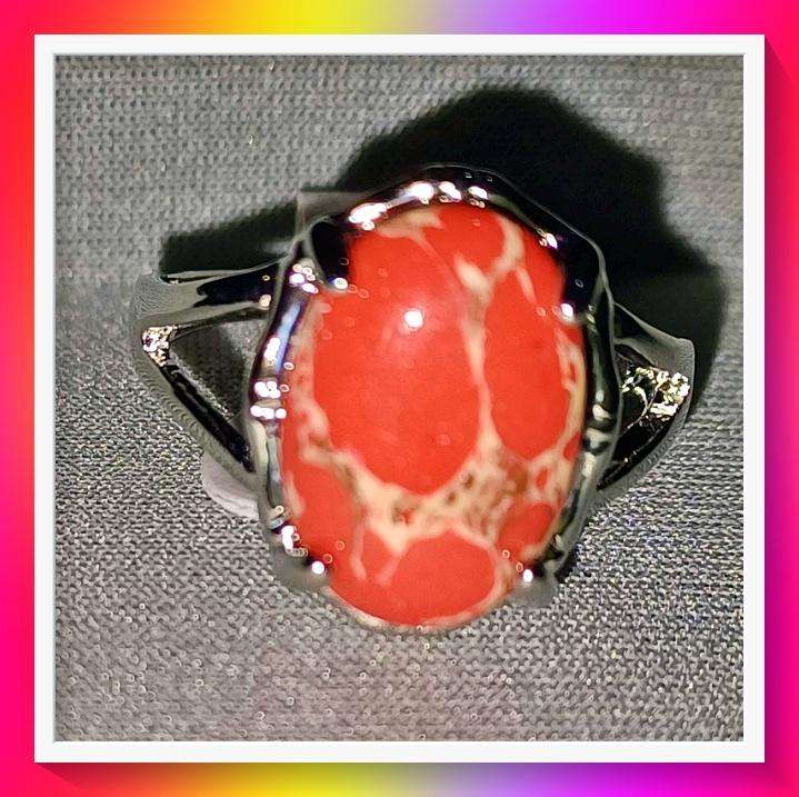 Ravishingly red retro design stone ring 18mm