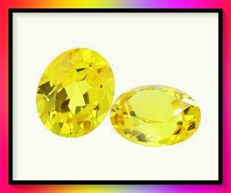 Oval Shape simulated Yellow Sapphire Loose Gemstones Artificial Zircon 8x10mm