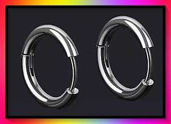 Stunning Steel Silvery Hoop Earrings Hypoallergenic